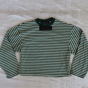 Bloom Long Sleeve Top Moss Stripe